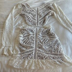 FOR LOVE AND LEMONS Elegant White Lace Dress